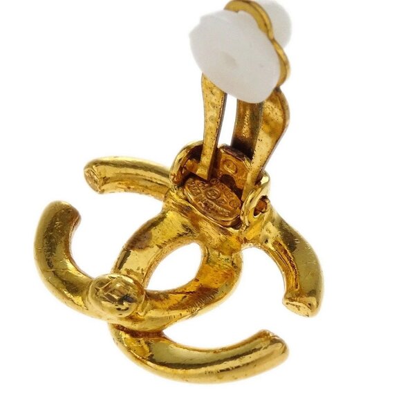 Chanel Gold CC Earrings Clip-On 01P - Picture 3 of 4